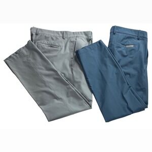 Lot of 2 Dunning Golf Pants Mens 36x30 Grey Blue Performance Stretch Trousers